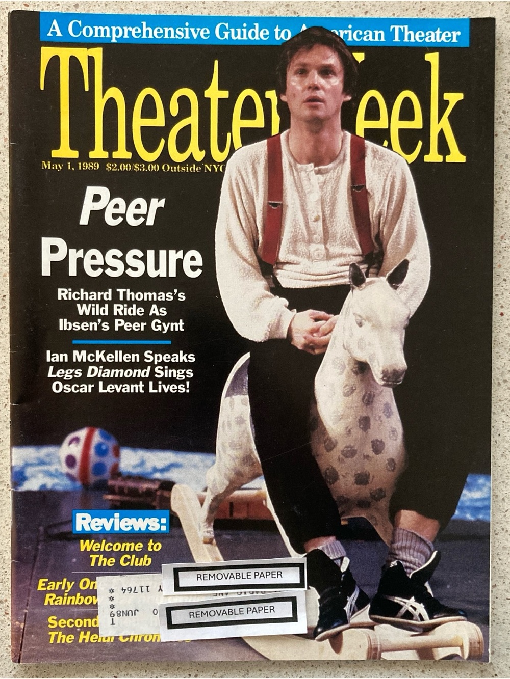 Richard Thomas Ian McKellen Theater Week Magazine May 1 1989 Label Attached